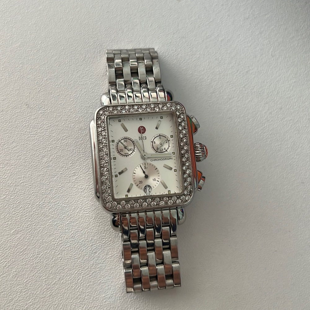 Michele Deco Stainless Steel Watch